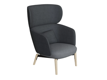BEOS - Wing chair in fabric with wooden base by grado design - view 3